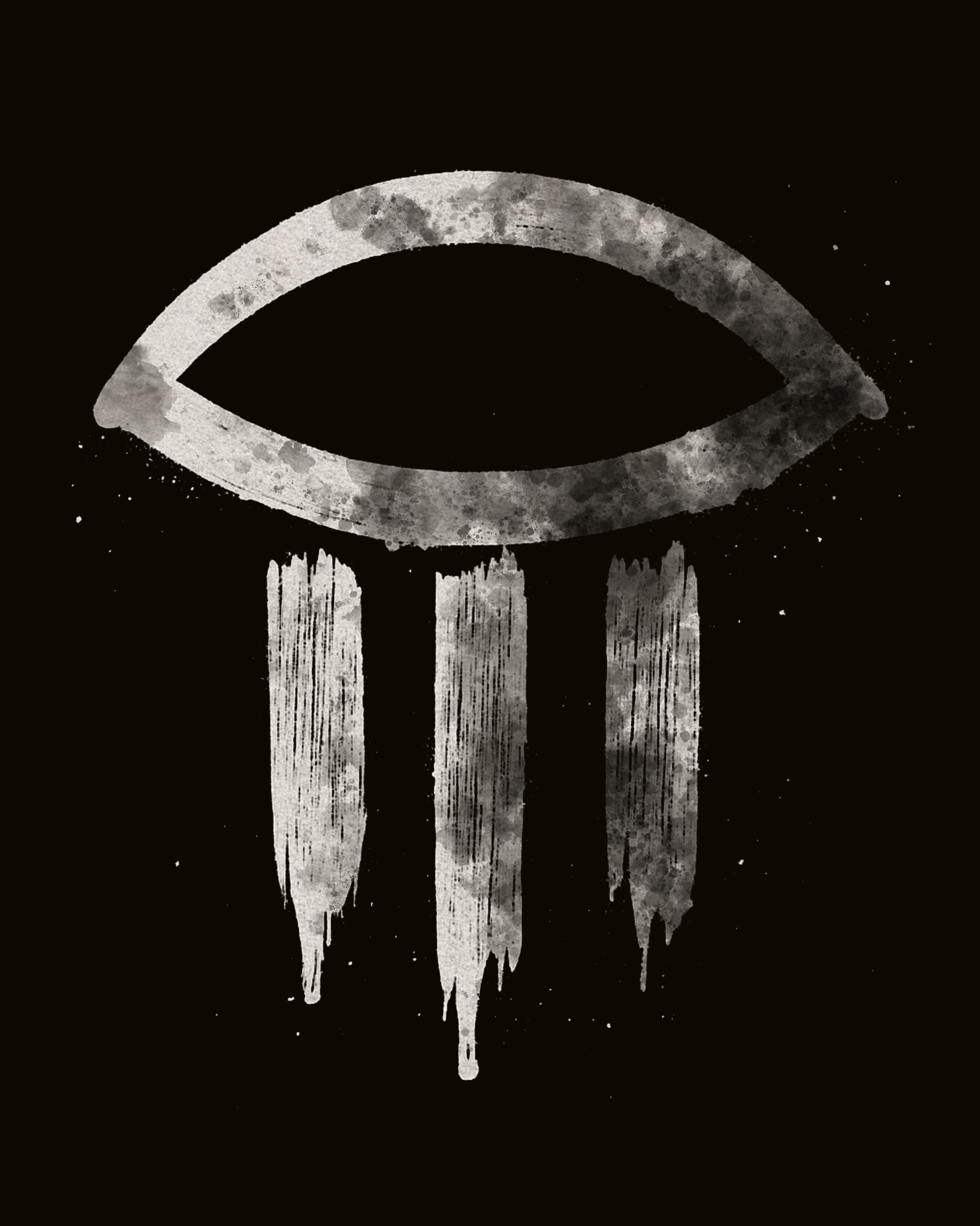 Closed eye above three vertical lines — Z.E.R.O perceptual marker.